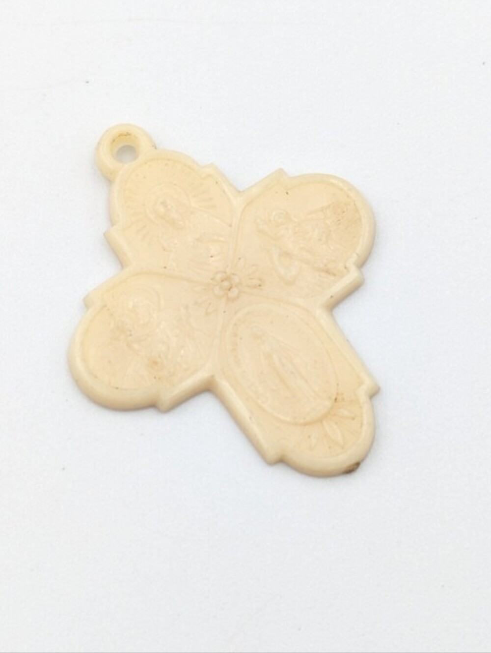 Vintage Catholic 4 Way Cross/ Pilgrim's Cross/ Leonine Cross Plastic Pendant